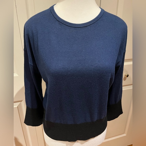 Roland Mouret Cotton Silk blend 3/4 sleeve pullover sweater, size medium - Picture 1 of 9